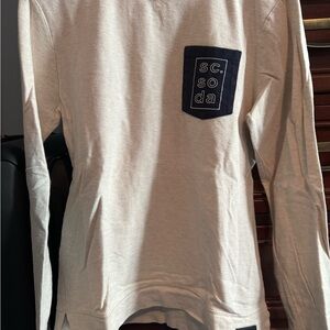 Scotch & Soda Men's Cream Long Sleeve Tee with Black Pocket